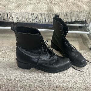 Eddie Bauer Black Leather Lace-Up Ankle Boots